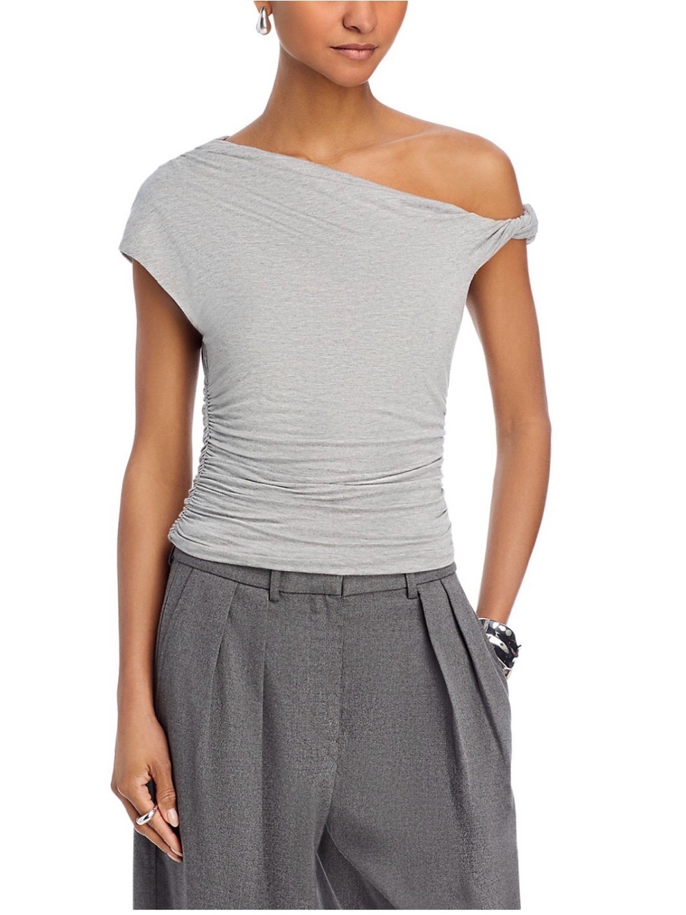 Fore One Shoulder Ruched Top Revolve Abercrombie Zara Mango Dissh Aritzia ASOS